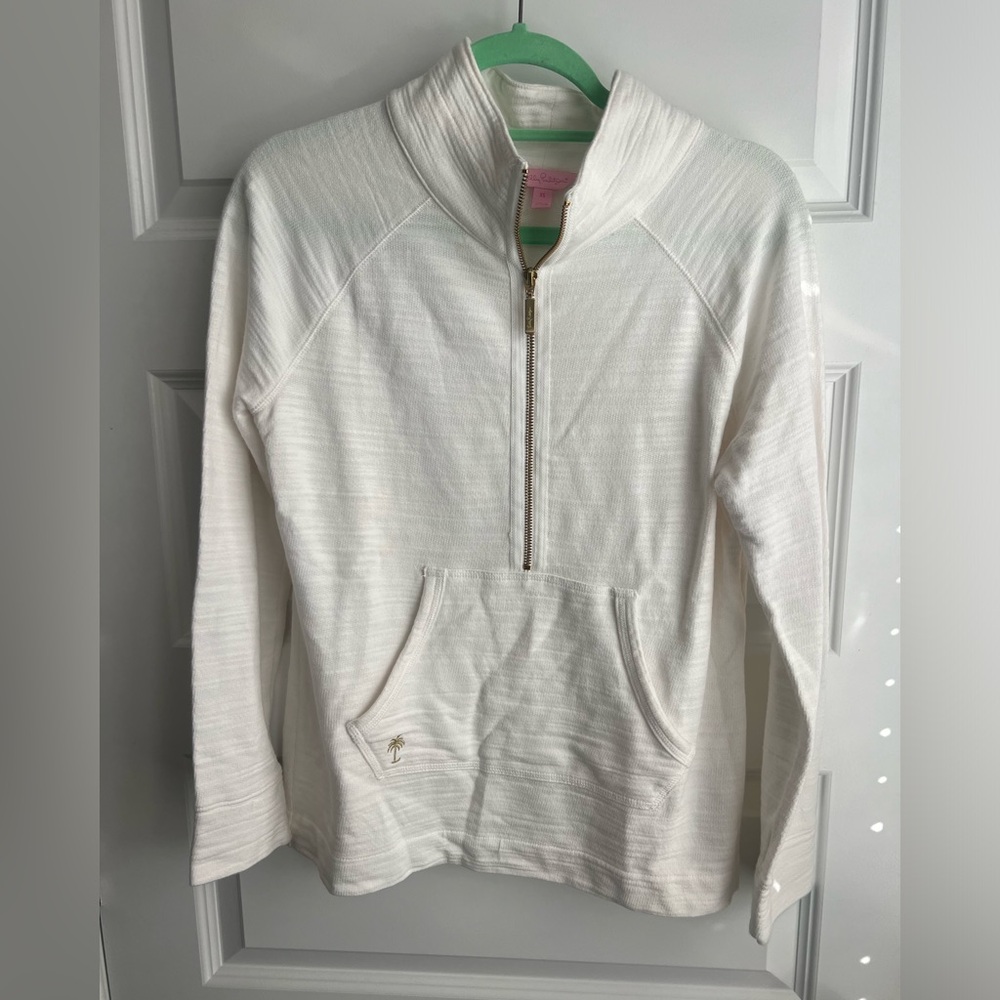 Lilly Pulitzer White 1/2 Zip-Up Jacket